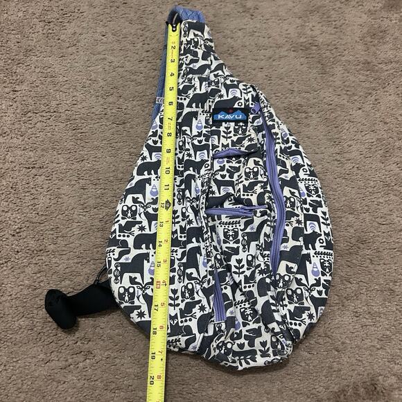 KAVU Women's Patterned Sling Bag - Black and White - Picture 3 of 6